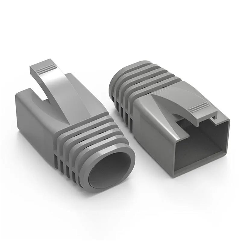 Gray RJ45 Ethernet Network Cable Strain Relief Boots 150PCS Connector Plug Covers OD 8 5mm - Image 1